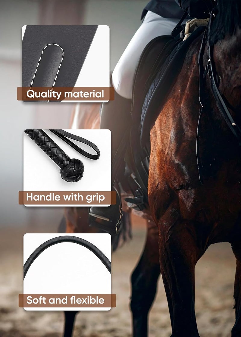 Riding Crop for Horses 17", Faux Leather Whip 32" Horse Whip for Training - Equestrian Set - Image 5